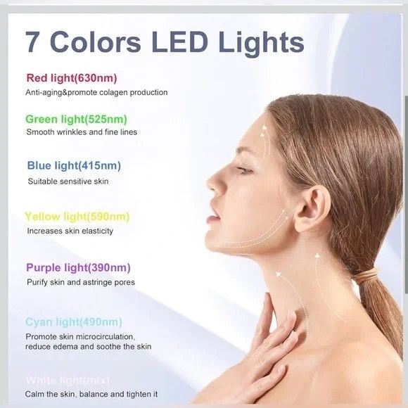 7 Color Beauty Device for Face & Neck – LED Skincare Massage Tool NEW - Picture 3 of 10
